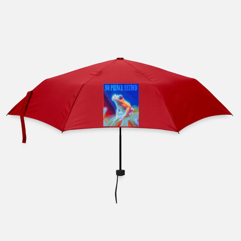 Frosch mit Krone und Spruch - Regenschirm (klein) - Rot