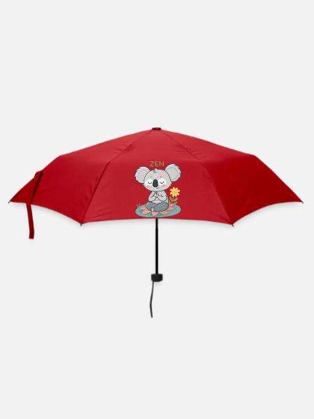 Zen-Koala auf Lotus - Regenschirm (klein) - Rot