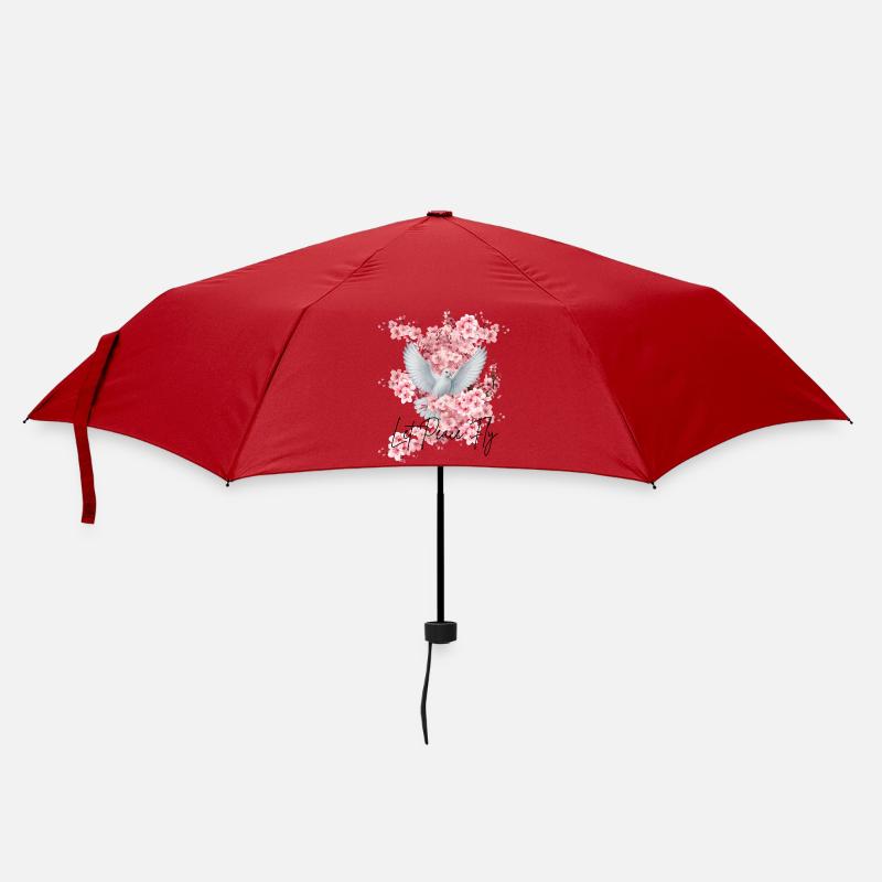 Friedens-Taube vor Kirschblüten - Regenschirm (klein) - Rot