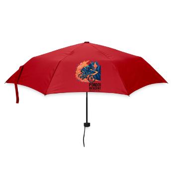 Pordoi Descent MTB Fast Action Modern Vector Art - Umbrella (small) - red - Front