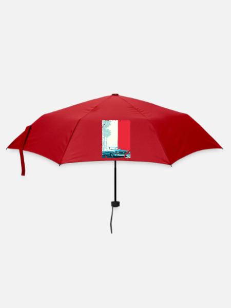 Palmen Retro Cabrio Cholo - Regenschirm (klein) - Rot
