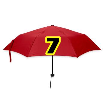 7 Symbole numérique - Parapluie standard - rouge - Devant
