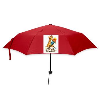Erster Schultag Giraffen Geschenk - Regenschirm (klein) - Rot - Vorne
