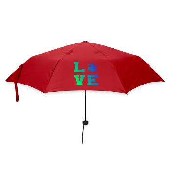 Geschenkidee für einen Schlagzeuger mit Schlagzeug - Regenschirm (klein) - Rot - Vorne