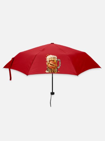 Bier, das lacht. - Regenschirm (klein) - Rot