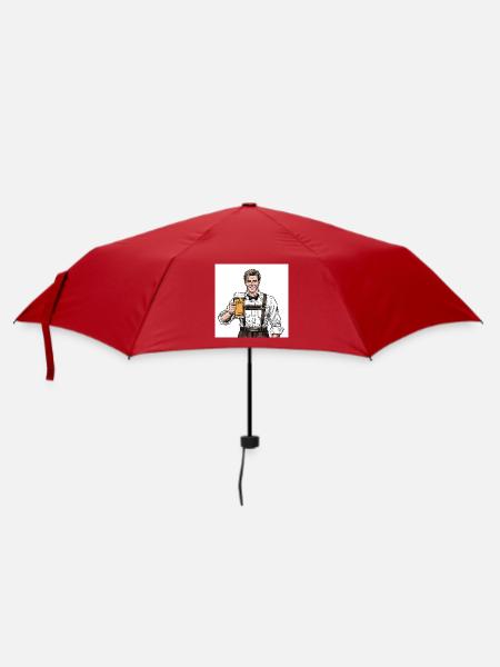 Bierjager im Lederhosen - Regenschirm (klein) - Rot