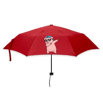 Cool Dabbing Pig Sunglasses Cartoon Art - Umbrella (small) - red - Front