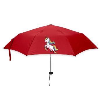 Regenbogen-Einhornparade - Regenschirm (klein) - Rot - Vorne