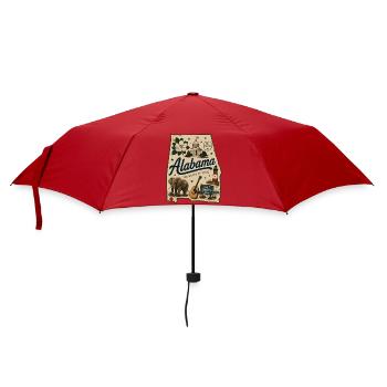 Vintage-Alabama State Pride Illustrated-Aufkleber - Regenschirm (klein) - Rot - Vorne