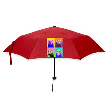 Ferret Frettchen - Regenschirm (klein) - Rot - Vorne