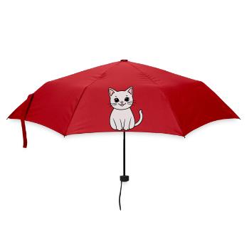 gray kitten - Umbrella (small) - red - Front