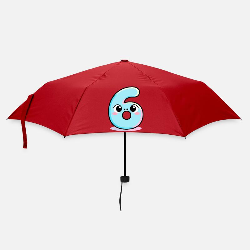 Sechs niedliche Torte - Regenschirm (klein) - Rot