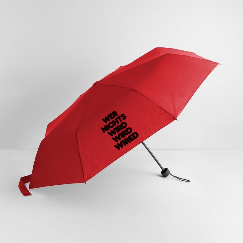 WER NICHTS WIRD WIRD WIRED – IT SPRUCH LUSTIG NERD Regenschirm (klein)
