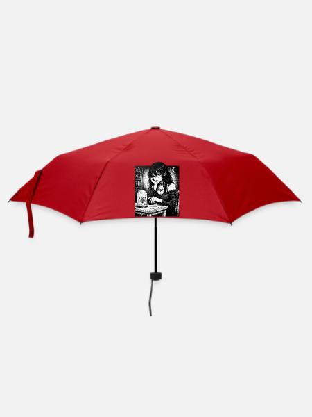 Gothic Nachtschwärmerin im Glas - Regenschirm (klein) - Rot