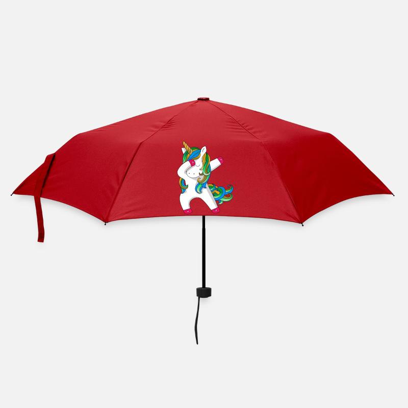 Einhorn Dabbing - Regenschirm (klein) - Rot
