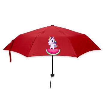 Unicorn dancing on watermelon - Funny - Umbrella (small) - red - Front