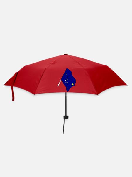 Flagge Alaska - Regenschirm (klein) - Rot