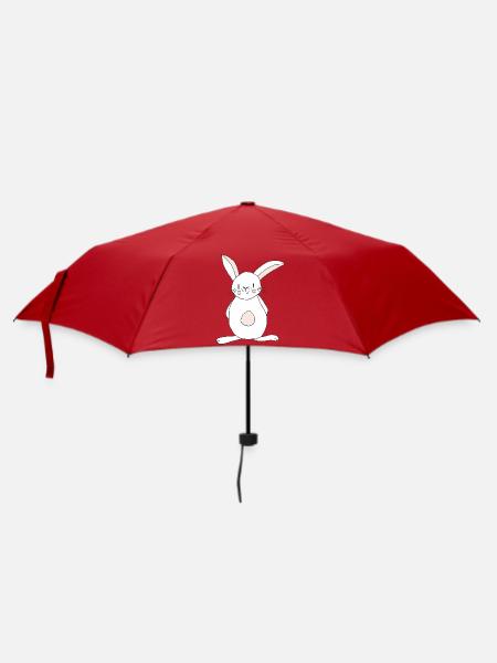 Niedlicher Hasenkarikatur Druck - Regenschirm (klein) - Rot