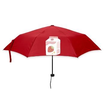 Illustration de boîte de lait de fraise - Parapluie standard - rouge - Devant