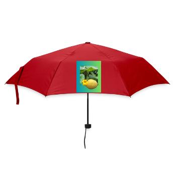 Yellow zucchini with blossom - Umbrella (small) - red - Front