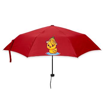 Sonneniges Entlein am Wasser - Regenschirm (klein) - Rot - Vorne