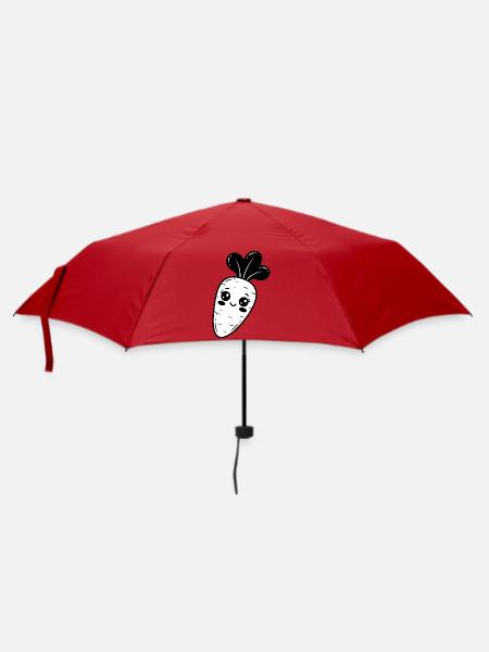 Stern-Kawaii-Karotte - Regenschirm (klein) - Rot