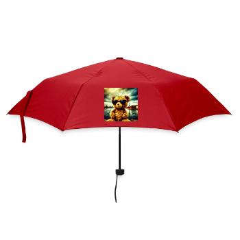 Teddy goes Wild - Regenschirm (klein) - Rot - Vorne