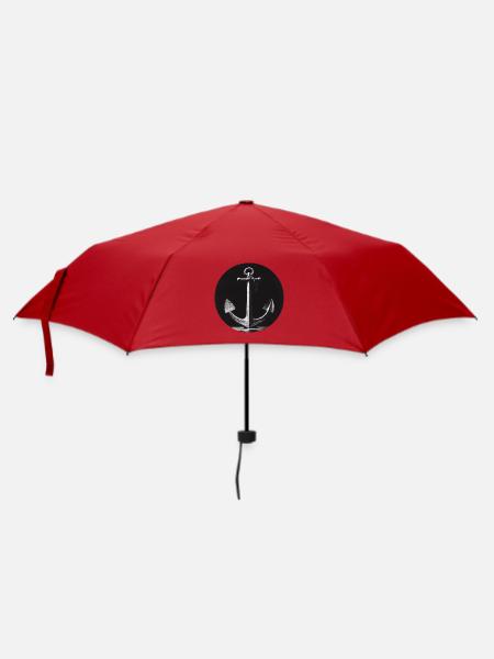 Anker grau - Regenschirm (klein) - Rot