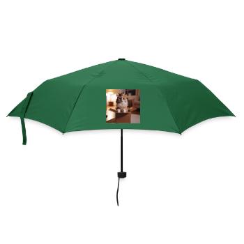Drôle de chat - Parapluie standard - vert bouteille - Devant