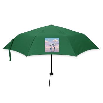 Avion sur patins à roulettes avec le sourire - Parapluie standard - vert bouteille - Devant