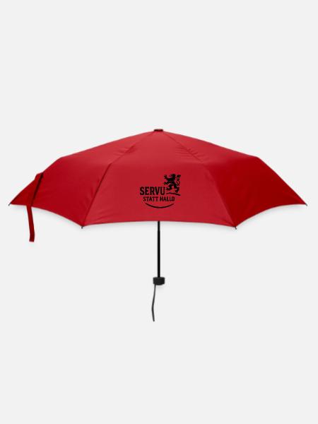 Servus statt Hallo – Bayerischer Dialekt Spruch - Regenschirm (klein) - Rot