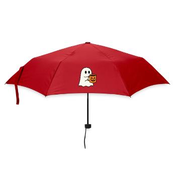 Süßes Geist-Motiv mit Halloween-Kaffeetasse - Regenschirm (klein) - Rot - Vorne