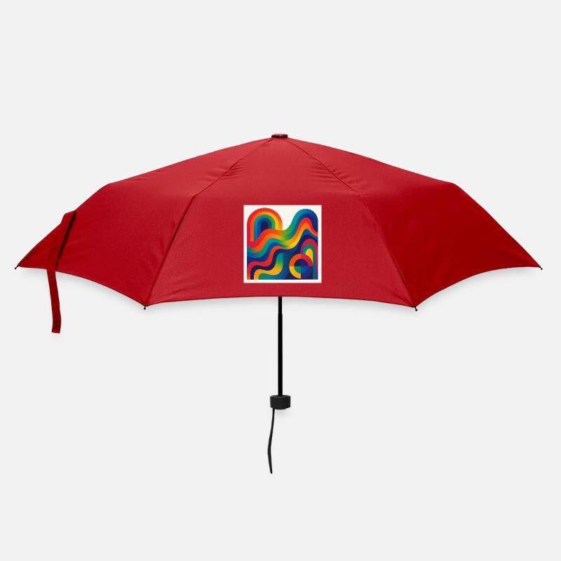 Rainbow Waves Color Art - Umbrella (small) - red