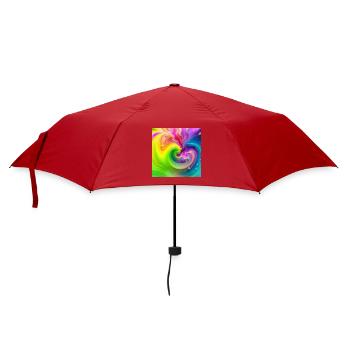 Farbwirbel Neon Regenbogen - Regenschirm (klein) - Rot - Vorne