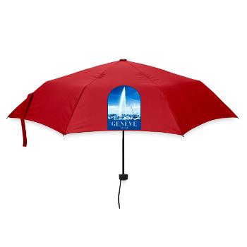 Genf JetdEau Hafen Motiv - Regenschirm (klein) - Rot - Vorne