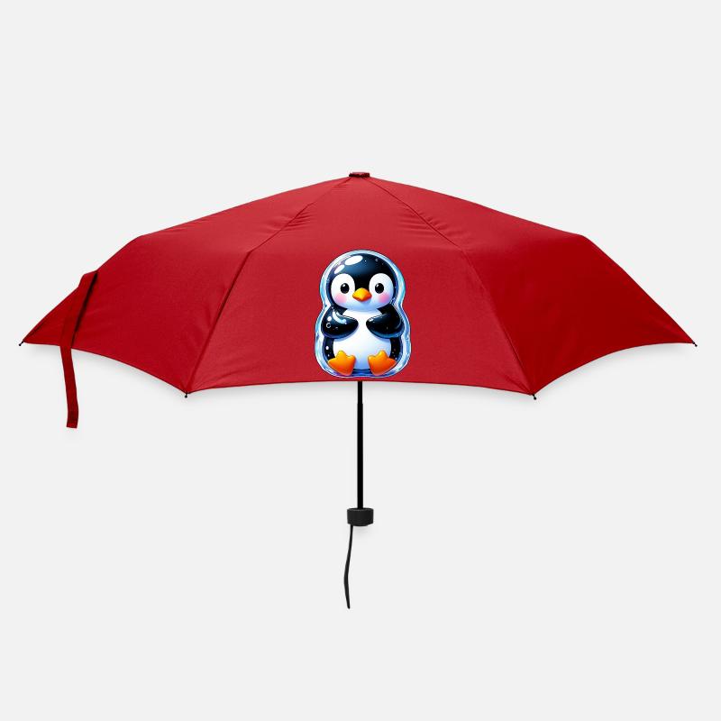 Pinguin - Regenschirm (klein) - Rot