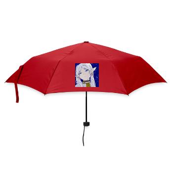 Frieren selbstgezeichnet, Anime Frieren Portrait - Regenschirm (klein) - Rot - Vorne