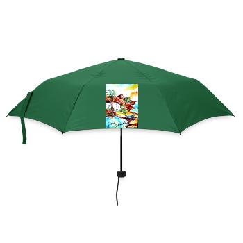 EG Vacances I Gran Canaria I Île I Idée cadeau - Parapluie standard - vert bouteille - Devant