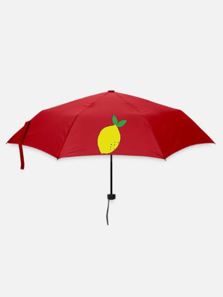 Zitrone Leuchtendes Muster - Regenschirm (klein) - Rot