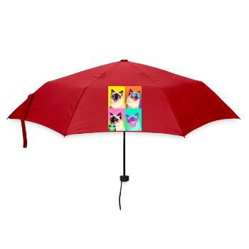 Cats Sacred Birman Cat - Umbrella (small) - red - Front