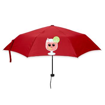 Boisson d’été rose avec citron vert dans un verre d’apéritif - Parapluie standard - rouge - Devant