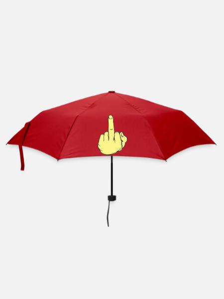 Stinkefinger Illustration - Regenschirm (klein) - Rot