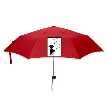 Paw Tracks: Dog Silhouette - Umbrella (small) - red - Front