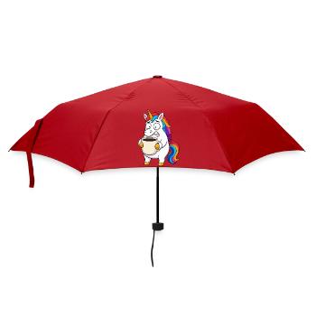 Funny Unicorn Coffee Overload - Umbrella (small) - red - Front