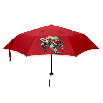 Schildkröte - Regenschirm (klein) - Rot - Vorne
