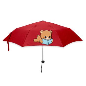 Book Bear Funny Bear reading Book - Umbrella (small) - red - Front