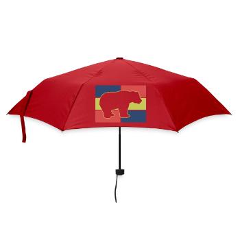 Bär Silhouette Geometrisch - Regenschirm (klein) - Rot - Vorne