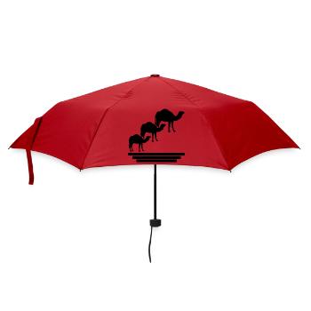 Kamel Silhouetten Trio - Regenschirm (klein) - Rot - Vorne