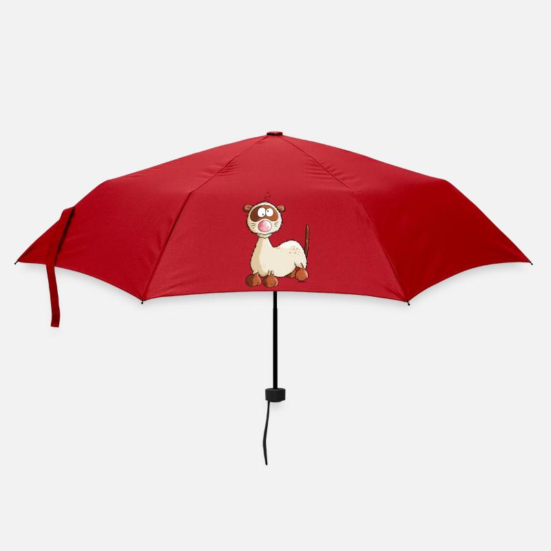 "Freddy Frettchen" - Comic - Cartoon - Regenschirm (klein) - Rot