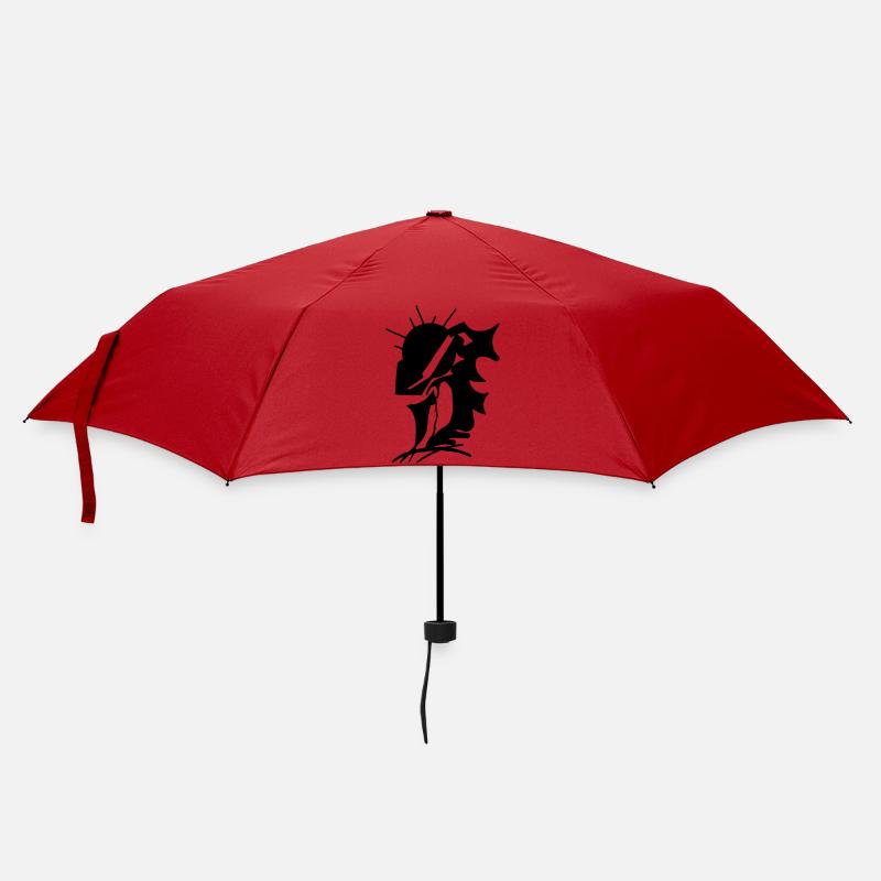 Schwarze Stille Minimaldesign - Regenschirm (klein) - Rot